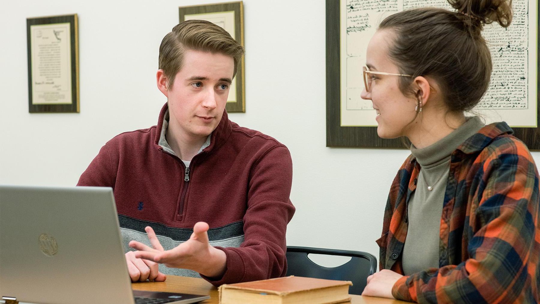 Student using the Writing Center